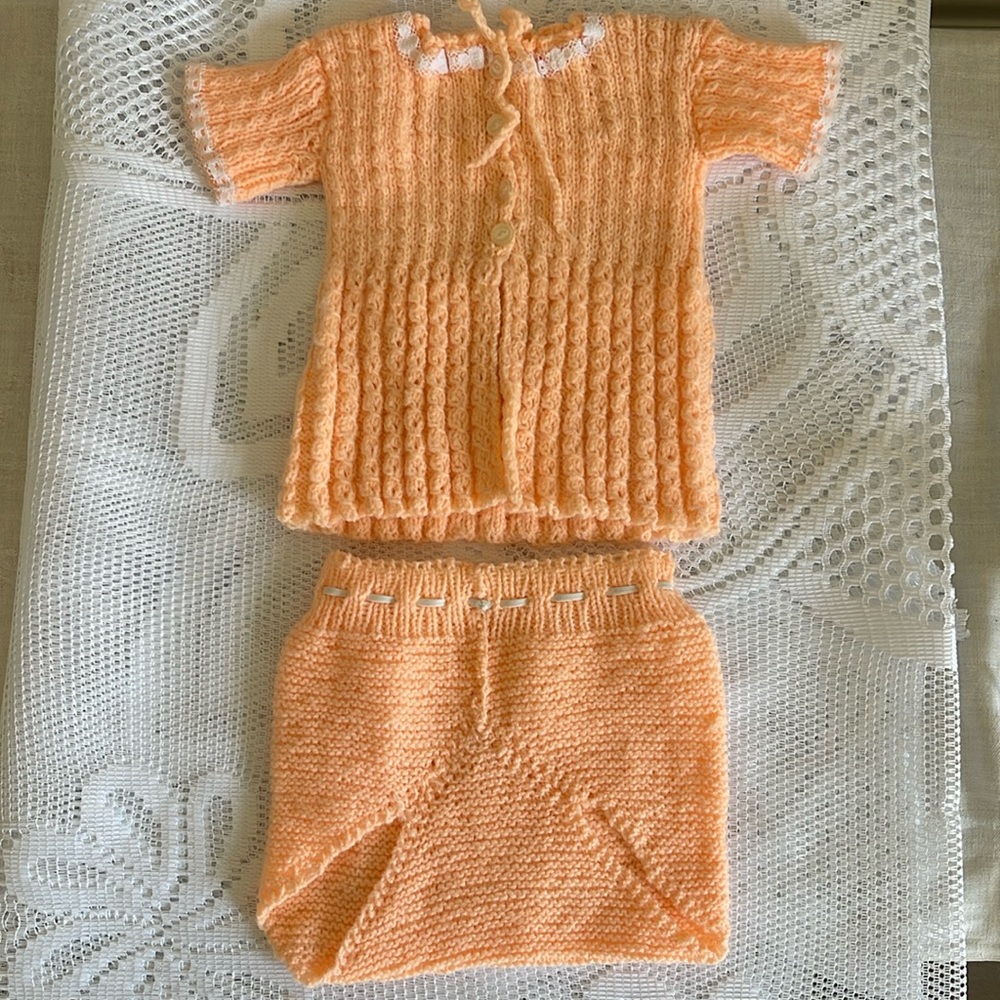 Child’s Hand-crocheted top and bottom. NWOT